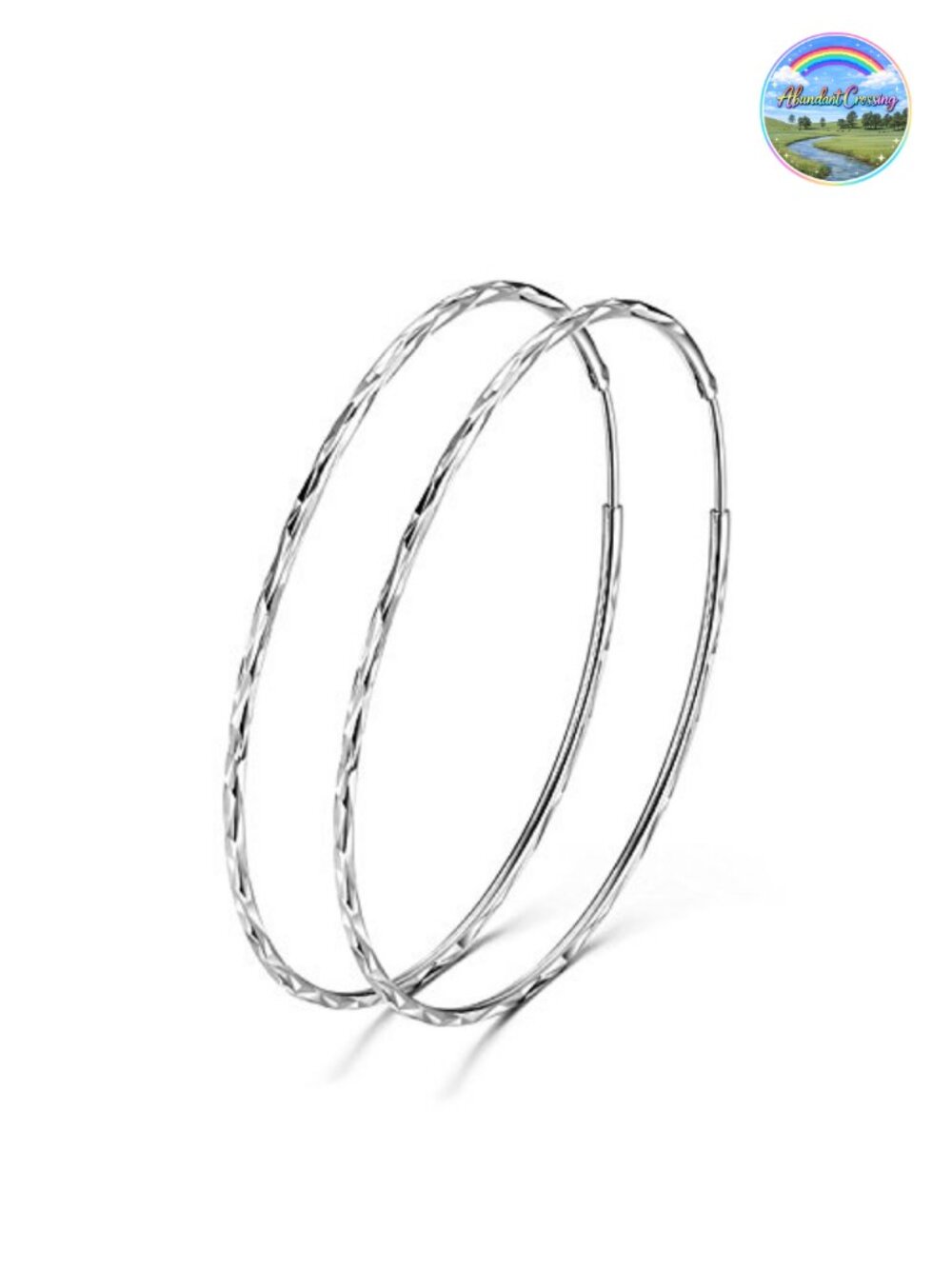 925 Sterling Silver Circle Endless Hoop Earrings Hypoallergenic Lightweight